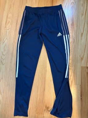 adidas Navy Track Joggers with White Stripes